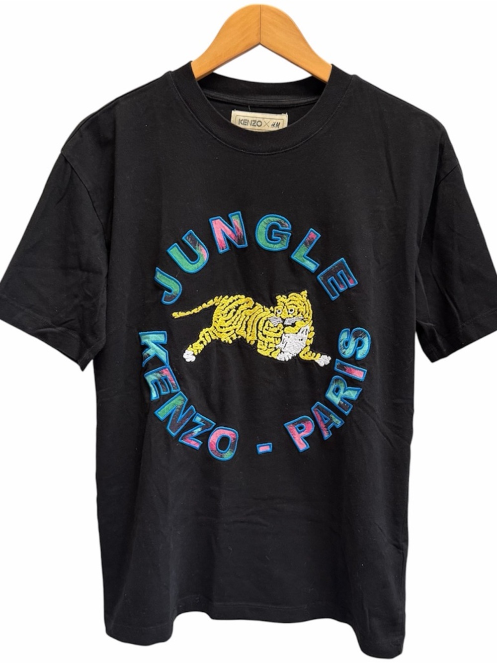 Kenzo x H&M Black 'Jungle' Tiger Graphic Shortsleeved T Shirt size M
